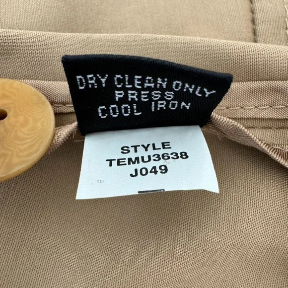 90s Vintage Linda Allard for Ellen Tracy Tan Mandarin Collar Blazer Size 12 - Picture 10 of 10